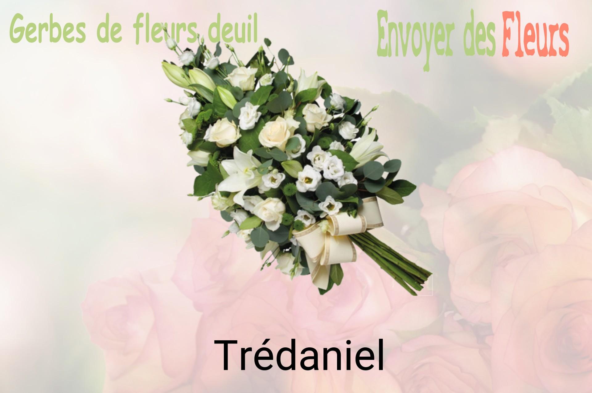 Gerbe de fleurs de deuil livrée à Trédaniel